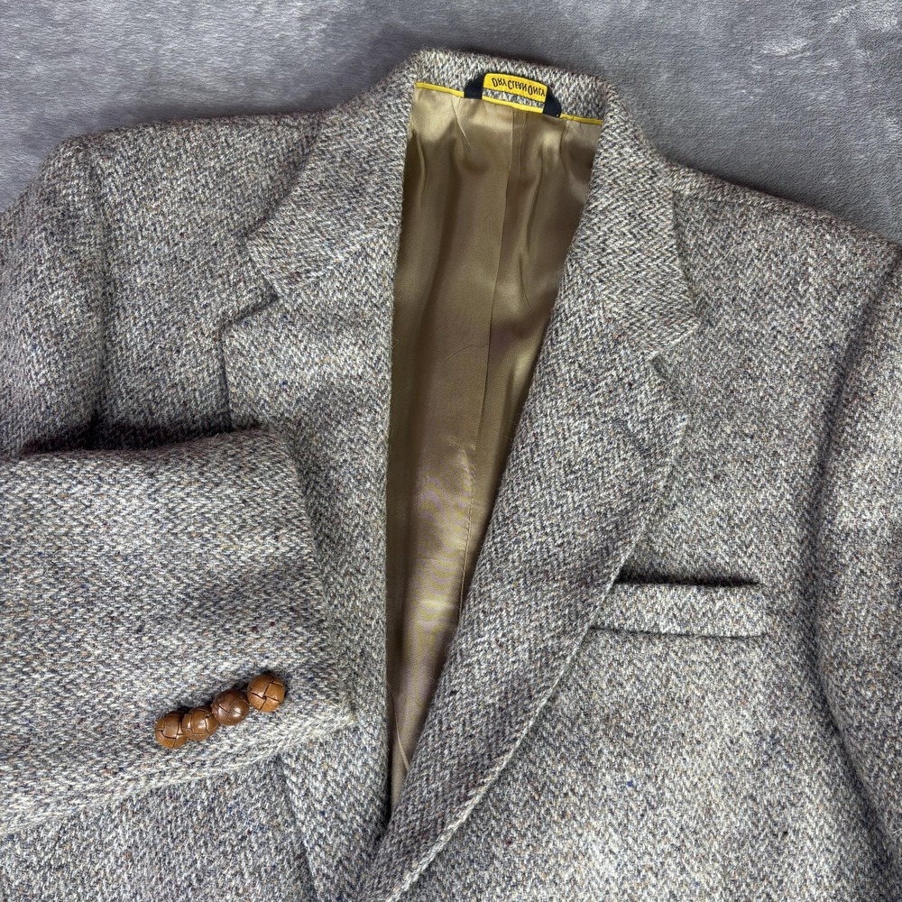 Hunting Horn Sport Coat Mens Fits 40R Gray Herringbone Tweed Wool Blazer Classic